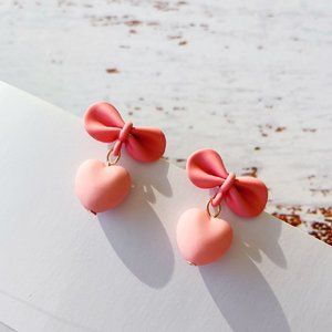 3/$35 Cute Pink Heart Earrings